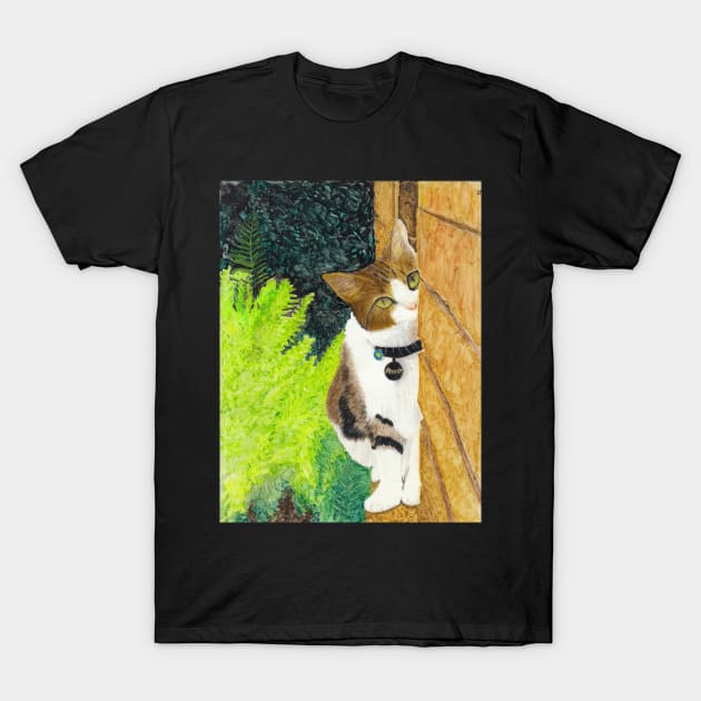 Peanut - A Sweet Cat Portrait in Colored Pencil T-Shirt by ConniSchaf